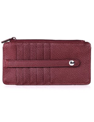 Julia Buxton Hudson Leather Pik-me-up Triple Frame Coin Purse - Red : Target