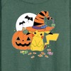 Women's - Pokémon - Witch Pikachu With Candy Lightweight French Terry Wide Neck Long Sleeve Shirt - 2 of 4