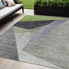 Sage Green And Charcoal Abstract Washable Indoor Outdoor Area Rug - 2 of 4