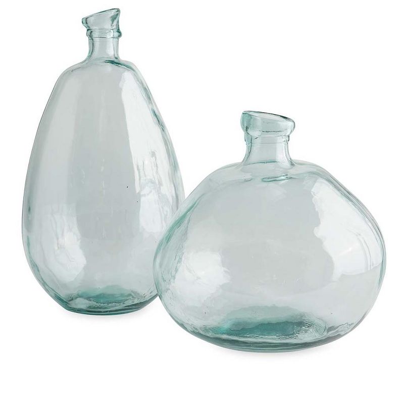Clear Recycled Glass Balloon Vases, Set of 2 in Tall & Askew, 1 of 3