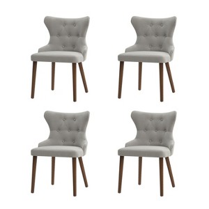 Lidia Mid-century Modern Wingback Dining Chair with Solid Wood Legs Set of 4|ARTFUL LIVING DESIGN - 1 of 4