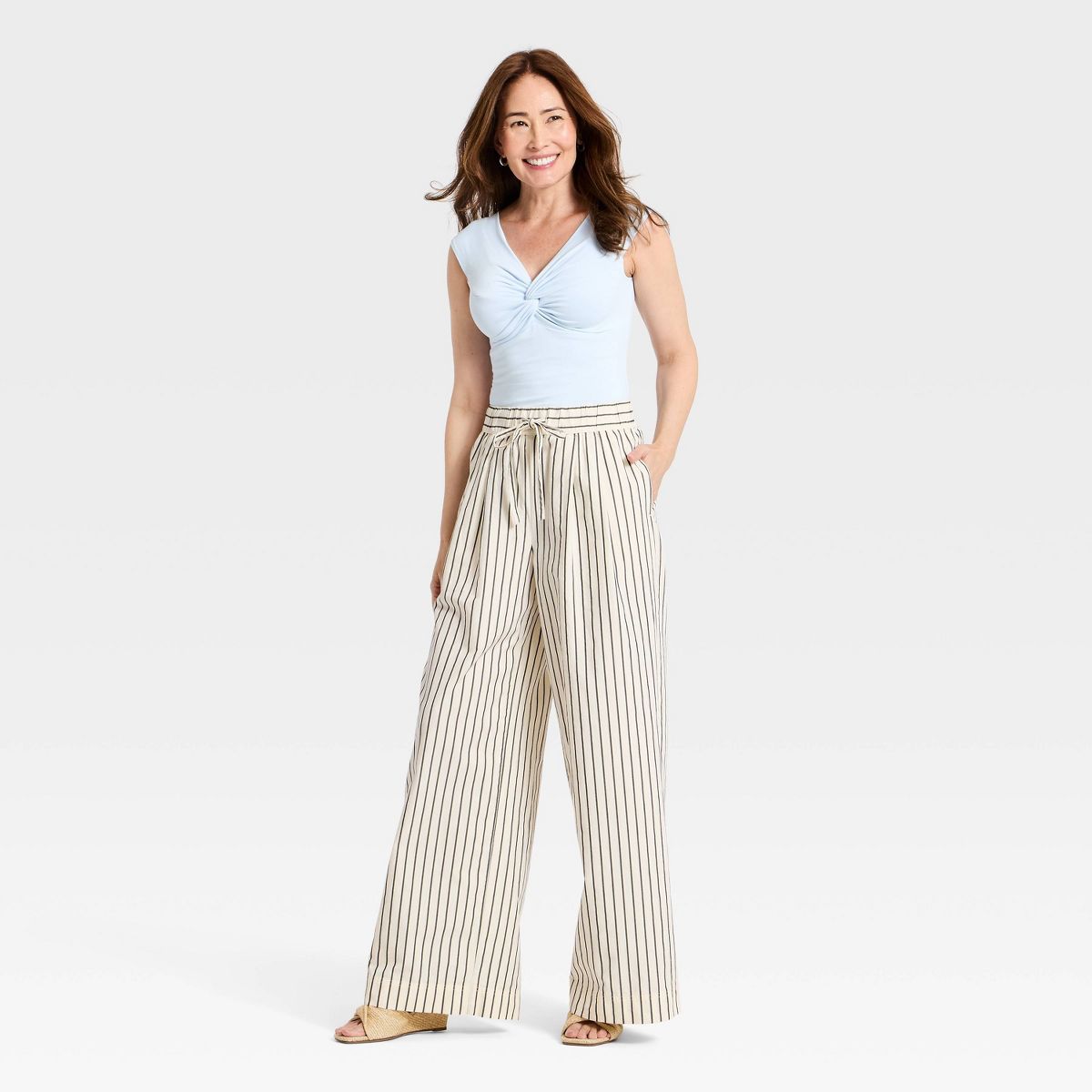 Women's Pull-On Twill Pants - A New Day™ - thumbnail 6