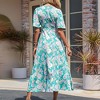 Anna-Kaci Women's Floral Print V-Neck Maxi Dress with Flutter Sleeves and Defined Waist Detail - 4 of 4