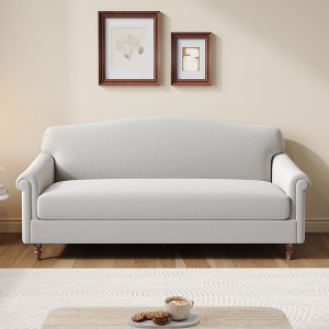 Christopher Knight Home Howl 77.5" Modern Rubberwood Chenille Upholstered Loveseat Sofa with Rolled Arms - 1 of 4