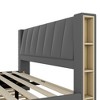 NicBex King Size Upholstery Platform Bed with Storage Headboard,2 Drawers and Trundle for Kids Teens Adults,Gray - 4 of 4