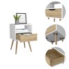 ChicFurnit Nightstands Modern End table Tall Nightstand Side Table Bedside Table with Drawer Storage for Bedroom, Beige, 13.78"*15.75"*24.8" - 3 of 4