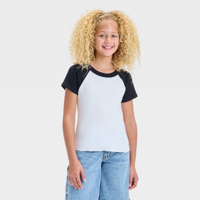 Girls' Short Sleeve Raglan T-Shirt - art class™