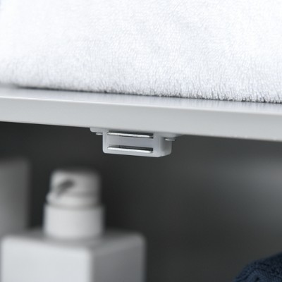 Gray Freestanding Storage Cabinet with Doors and Open Shelf