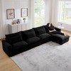 NicBex L-Shaped Corduroy Sectional Sofa,Deep Seat Couch with Storage Ottoman and 4 Waist Pillows for Living Room,Bedroom - 3 of 4
