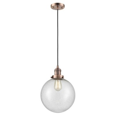 Beacon - 1 Light Cord Hung Mini Pendant In Industrial Style-13 Inches Tall and 10 Inches Wide