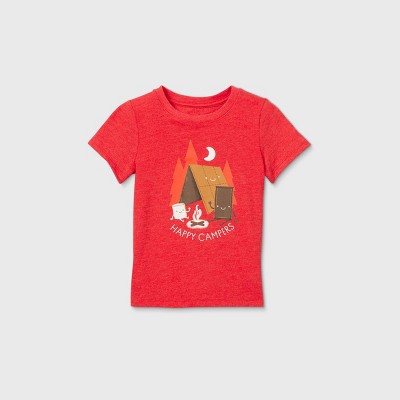 Toddler Boys Happy Campers Graphic Short Sleeve T Shirt Cat Jack Bright Red Target - ilove cp jacket roblox t shirt