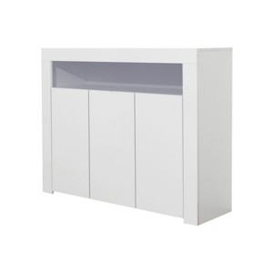 NicBex Minimalist Sideboard Buffet Cabinet with LED Light & 3 Doors for Kitchen,Living Room,White - 1 of 4