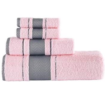 Kafthan Textile Fishbone Cotton Bath Towels (Set of 4)