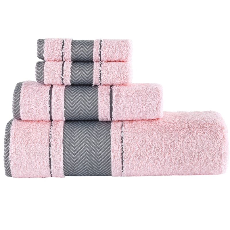 Kafthan Textile Fishbone Cotton Bath Towels (Set of 4), 1 of 7