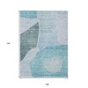 Teal Blue Artichoke Green And Blue Abstract Washable Indoor Outdoor Area Rug - 3 of 4