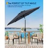 9FT Patio Umbrella Outdoor, Market, Table Umbrella with Push Button Tilt and Crank, 8 Sturdy Ribs for Garden, Pool, Deck, Backyard - 4 of 4