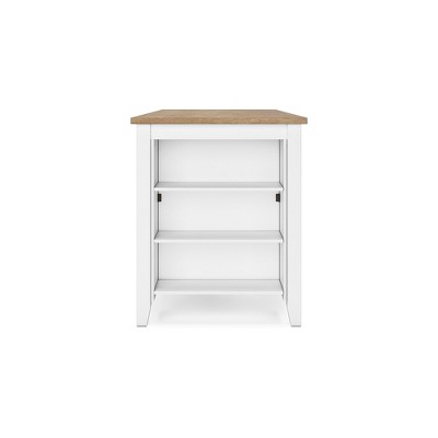 Beige and White Wood Extendable Counter Height Dining Table