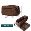 Travel Essentials Shaving Dopp Kit, Travel Bag Toiletries Organizer Case for Grooming, PU Leather Water Resistant Cosmetic Bag Pouch (Dark Brown) - 2 of 4