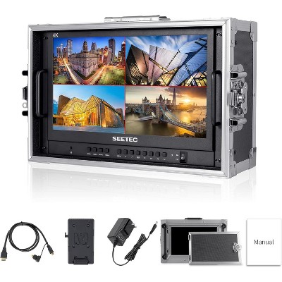 SEETEC 15.6 Inch Production Monitor ATEM156-CO 4K HDMI Output Inputs Quad Split Display 1920 x 1080 Full HD Live Streaming