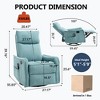 TIRAMISUBEST 3-Mode Fabric Heated Massage Manual Recliner Swivel Rocker Reclines Up to 155 Degrees and Features 8 Vibration Nodes - 3 of 4