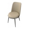 Royal Hampton Side Dining Chair Set of 2, Silver Metal, Taupe Faux Leather Round Seats - 3 of 4