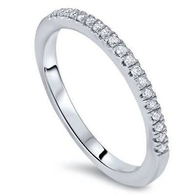 Pompeii3 1/6ct Lab Created Diamond Wedding Ring 14K White Gold