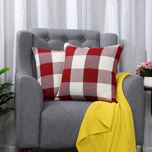 PiccoCasa Buffalo Check Plaid Throw Pillow Covers Farmhouse Decors Square Pillow Covers 2 Pcs - 1 of 4
