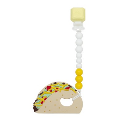 Loulou Lollipop Silicone Teether with Clip - Taco