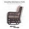3-Piece Patio Wicker Swivel Rocking Chair Set - Iron and Plastic Frame, Durable Fabric Cushions, with Side Coffee Table, for Outside Porch Deck - 4 of 4