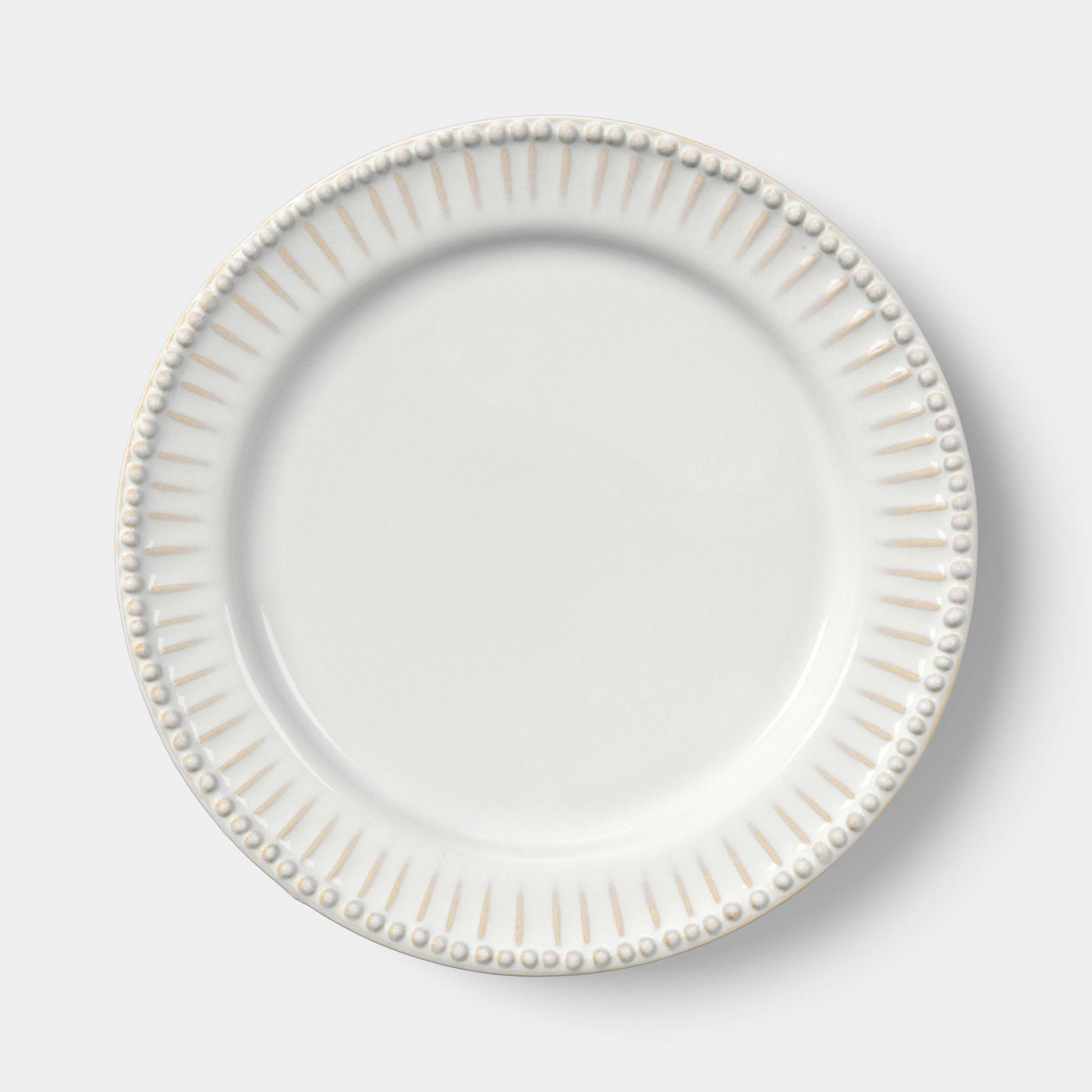 8.375" Stoneware Beaded Salad Plate Cream - Threshold™