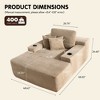 XIZZI 67" Oversized Chaise Lounge Indoor, No Assembly Required, Upholstered Sofa Bed with Throw Pillows & Optional Cup Holder for Extra Comfort - 3 of 4