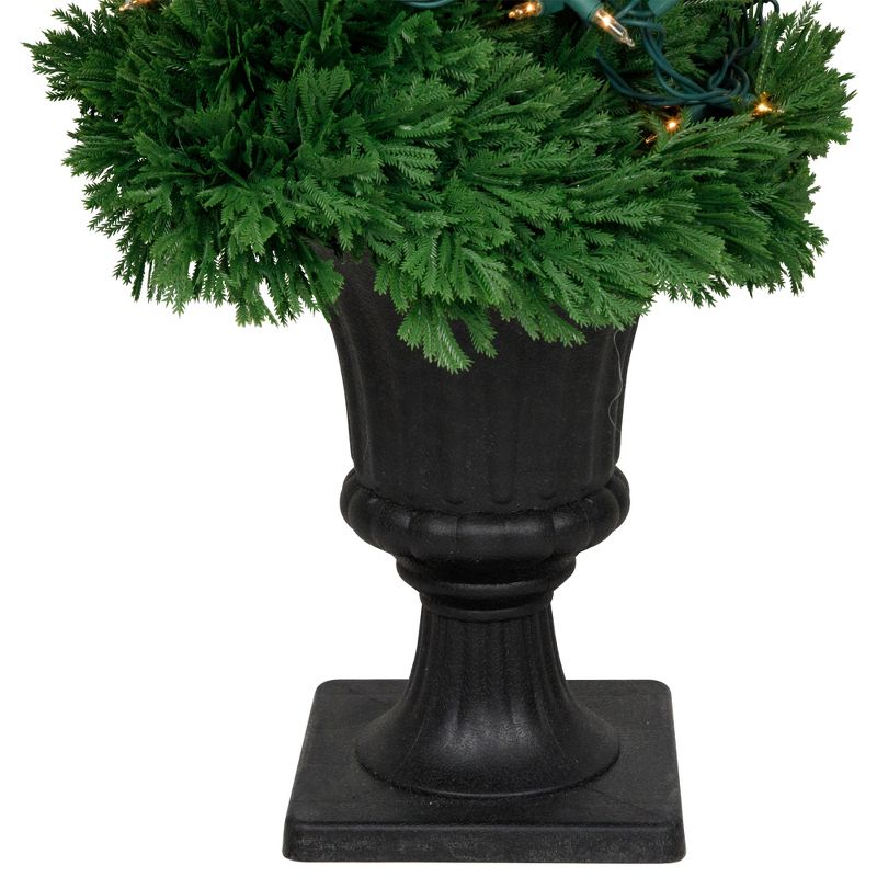 Northlight Real Touch™ Artificial Pre-Lit Cedar Double Spiral Topiary Tree, Clear Lights 4.5', 5 of 10