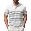 COOFANDY Men's Knit Polo Shirts Short Sleeve Striped Golf Polo Shirts Lightweight Casual Collared T Shirt - 3 of 4