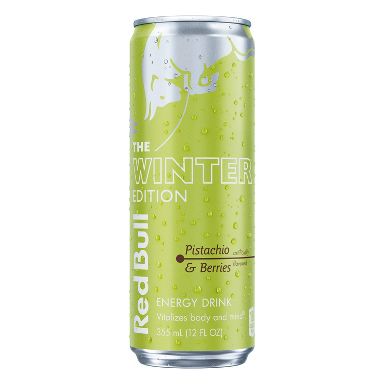 Red Bull Energy Drink - Pistachio & Berries Winter Edition - 12 fl oz can: Caffeinated, Low Fat