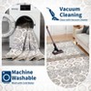 Modern Washable Area Rug for Living Room, Floral Pattern Floor Rug with Non Slip Backing, Low Pile Stain Resistant Floor Carpet - 4 of 4