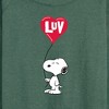 Women's - Peanuts - Snoopy Luv Lightweight French Terry Wide Neck Long Sleeve Shirt - 2 of 4