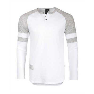 Men's 's Long Sleeve Contrast Stripes Arm T-shirt - ZIMEGO