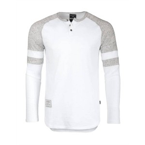 Men's 's Long Sleeve Contrast Stripes Arm T-shirt - ZIMEGO - 1 of 2