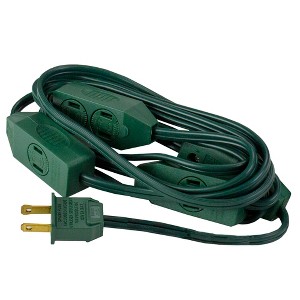 Northlight 9ft Green Indoor Extension Power Cord with 9-Outlets and Foot Switch - 1 of 4