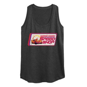 Women's - Disney - Lightning McQueen Speed Shop Graphic Racerback Tank - 1 of 4