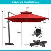 Pellebant Outdoor 13ft Patio Cantilever Umbrella Offset Double Top UV30+ High-strength Pole with 360°Rotation 5 Heights Adjustable Offset - 2 of 4