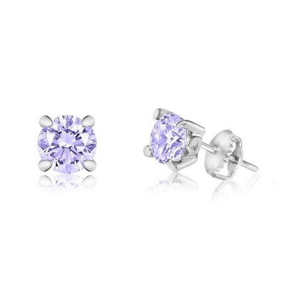 Chanteur Hypoallergenic Kids Jewelry Accessories June CZ White Gold Palladium Plating Stud Earrings Surgical Titanium Posts