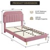 Children's bed, upholstered single bed frame with storage headboard and slatted frame, velvet upholstered, suitable for beds for boys and girls - 2 of 4