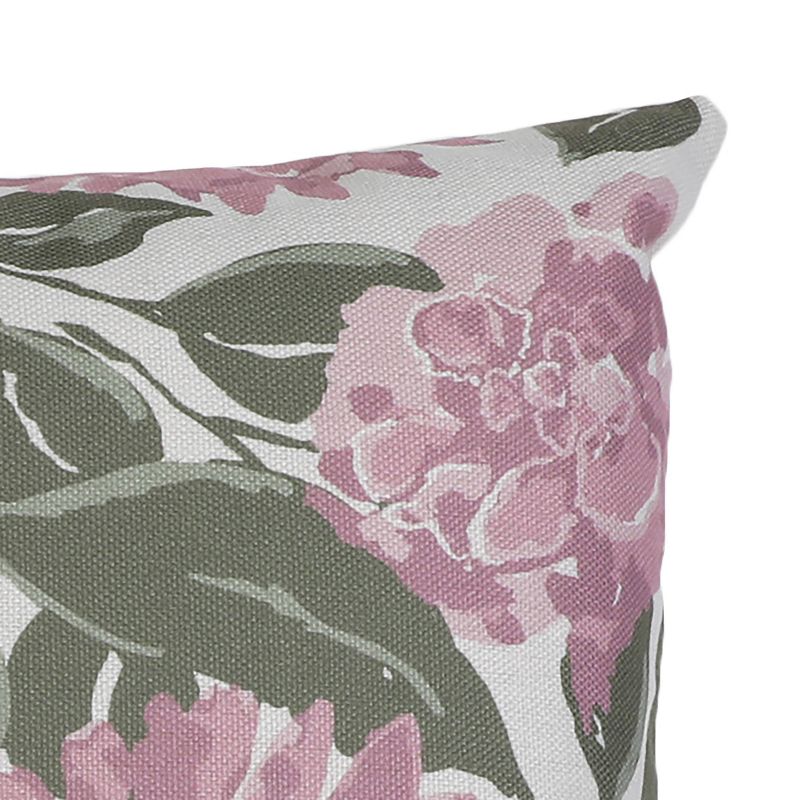 20"x20" Oversize Faux Linen Illona Floral Fran Square Throw Pillow - Decor Therapy, 5 of 9