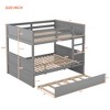 NicBex Full Over Full Bunk Bed with Guardrail and Trundle,Twin Loft Bed with Ladder and Converts to 2 Beds,Noise Reduced Bunk Beds for Bedroom - 3 of 4