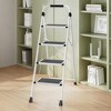 NAYSAYE 4 Step Ladder Folding Step Stools with Anti Slip Pedals and Comfortable Handrail 330lbs Bearing Capacity for Home Garage, White, 31"*15"*44" - 2 of 4