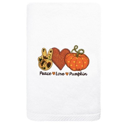 Harvest blessings pumpkin cart personalized decorative tea towel