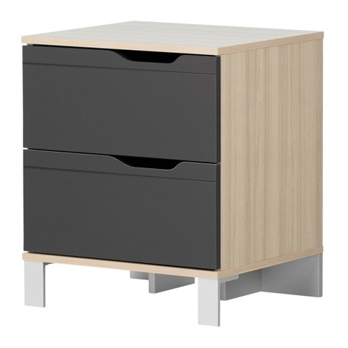 Kanagane 2 Drawer Nightstand Soft Elm Matte Charcoal South Shore Target