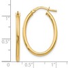 Black Bow Jewelry 2mm Classic Oval Hoop Earrings in 10k Yellow Gold, 26mm (1 Inch) - 4 of 4