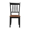ADILE Wood Dining Chairs Set of 2, Armless Kitchen Chairs w/Solid Rubber Wood Frame, Black+brown - 3 of 4